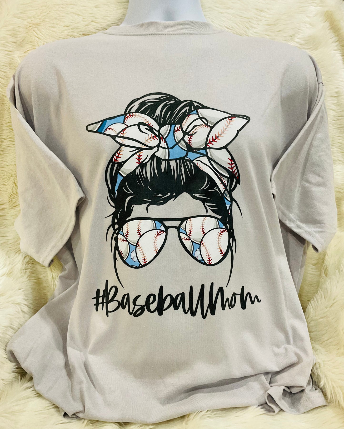 BASEBALL MOM MESSY BUN